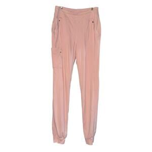 Jaanuu Scrub Jogger Pants Women's Medium Tall Pink Soft Comfy Pockets Cargo